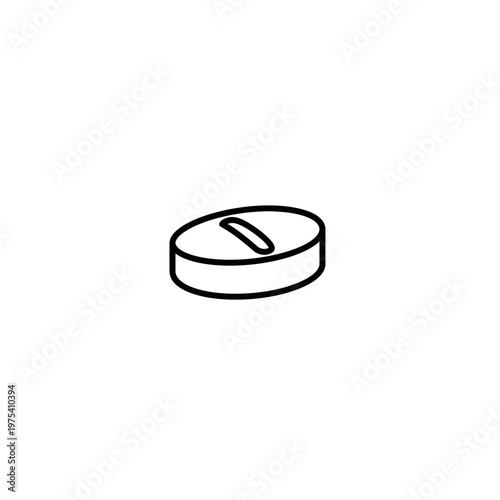 Pill medication icon outline with a simple outline icon representing a pill