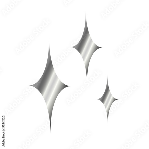 キラキラ輝くシンプルな星形エフェクトイラスト