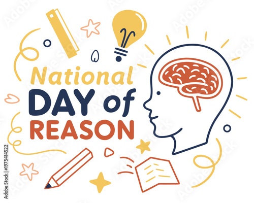 NATIONAL DAY OF REASON vector illustration isolated on white background