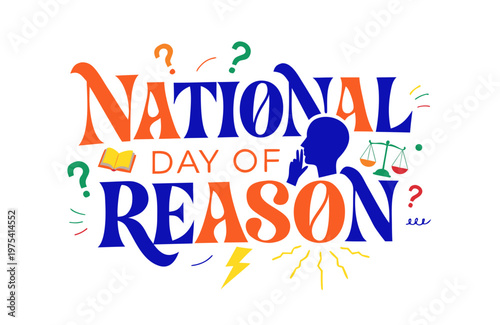 Critical Thinking Vector Graphic, National Day of Reason Holiday Illustration