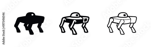 Icons of a robot, representing technology, automation, or artificial intelligence.