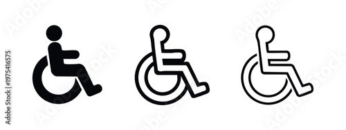 Wheelchair Accessibility Icons Set for Hospital and Public Space Navigation