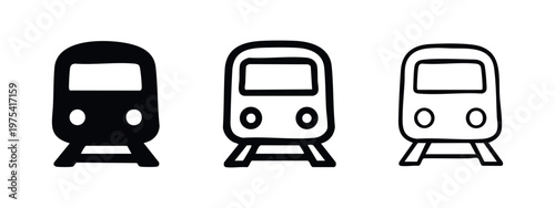 Metro Subway Train Front View Icons