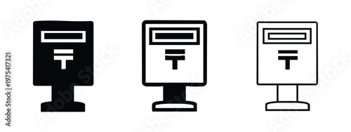 Japanese Mailbox Icon Set in Three Styles: Solid, Bold, and Thin Outlines