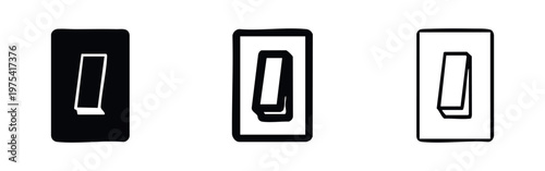Light Switch Icon Set - Hand Drawn Toggle Power Button Symbols