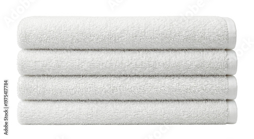 Cuadro en lienzo Neat stack of folded white bath towels
