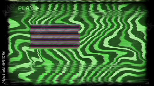 HD TV screen glitch effect bad signal or broadcasting problem with distortion and flickering noise. Screen showing error or no signal with glitch and distorted noise flickers. Computer screen.