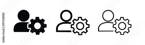 User Settings Icon Set. Profile Management, Account Configuration, and Administration Symbol Vector Illustration.