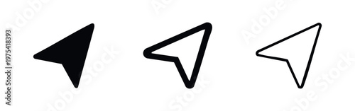 Navigation arrow icon set. Map pointer and location direction symbol vector illustration.