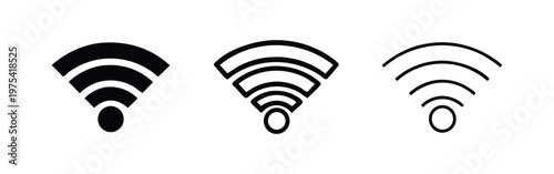 Wi-Fi Wireless Internet Signal Icon Set, Strong Network Connection Vector Icons, Modern WiFi Symbol Collection
