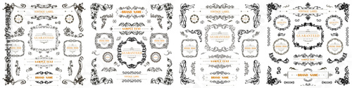 Set of Vintage Decorations Flourishes Elements.