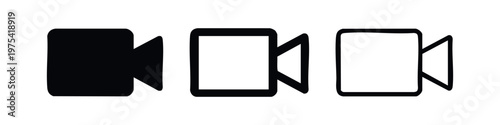 Generic Video Camera Icons Set for Recording and Media