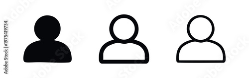 User profile icons in solid black, thick outline, and thin outline styles.