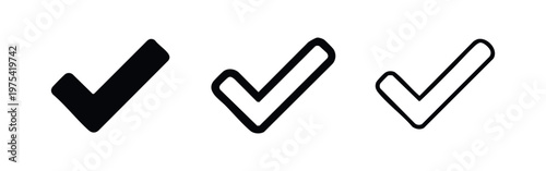 Checkmark icons: solid black, thick outline, and thin outline.