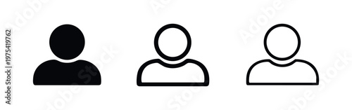 User profile icons in solid black, thick outline, and thin outline styles.