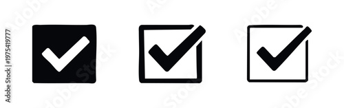 Checklist icons: solid black, thick outline, and thin outline.
