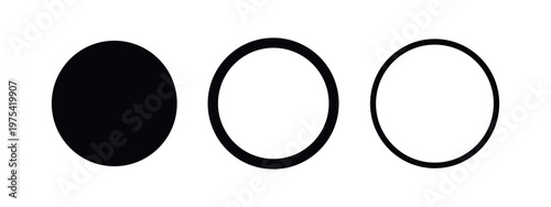 Moon phase icons: solid crescent, outline, outline