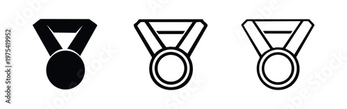 Medal Icons: Solid, Outline with Fill, and Outline Styles