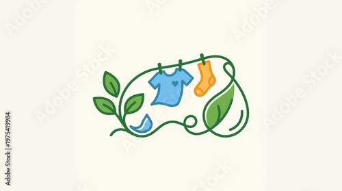 Eco-Friendly Laundry Service Logo Design