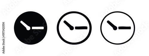 Three clock icons: solid black, outlined, and fill with outline, showing time.