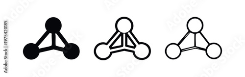 Network Icons: Solid Black, Outline With Fill, Outline, Isolated