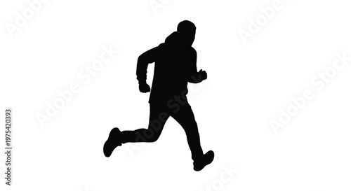 Dynamic vector graphic illustration of a person running with energetic motion and speed, perfect for fitness, sports, and active lifestyle designs.