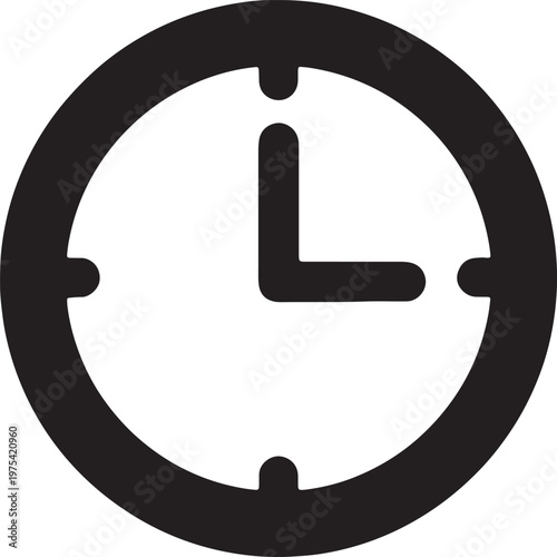 Clock icon with hands. Time symbol.