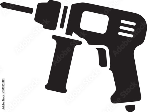 Cordless electric drill vector icon power tool for construction and repair.