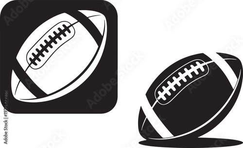 American football icon and silhouette with end zone football competition athletic silhouette touchdown championship training practice