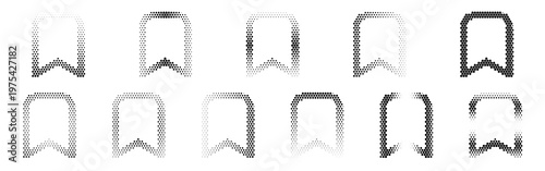 Set of various bookmark icons in different styles and colors