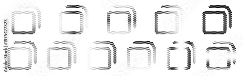 Set of various square and rectangle shapes in black and white