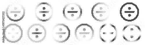 Collection of various mathematical fraction symbols