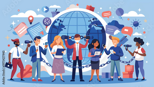 World Press Freedom Day Journalists Global Media Collaboration Free Expression Awareness.eps