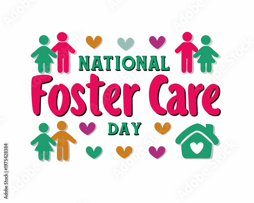 Supporting Foster Children Vector Graphic, National Foster Care Day Celebration