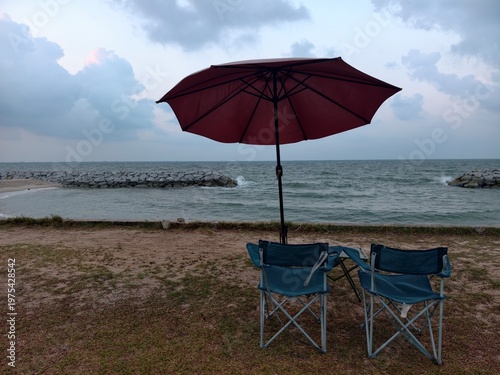 The sea and the bright sandy beaches.