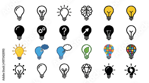 set of colorful lamp or idea