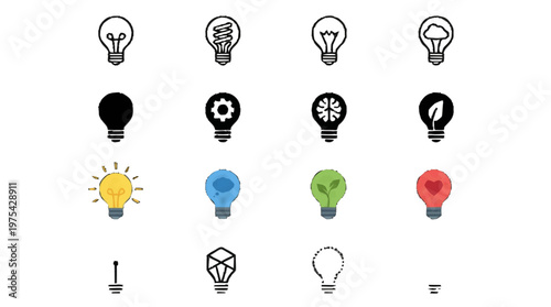 set of lamp isolated on white