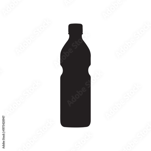 Water bottle silhouette vector illustration on white background