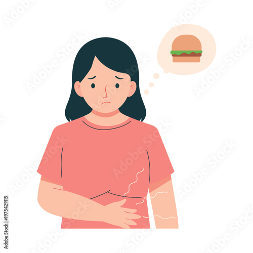 Low Blood Sugar Symptoms Woman Flat Character Illustration