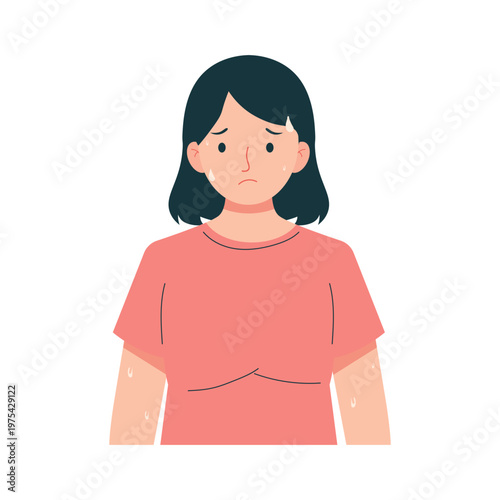 Low Blood Sugar Symptoms Woman Flat Character Illustration