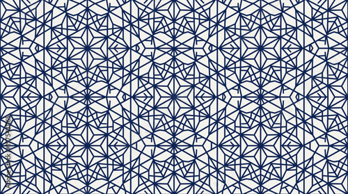 Intricate blue geometric tessellation pattern of interlocking stars and polygons.