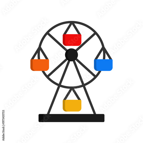 ferris wheel simple flat icon illustration