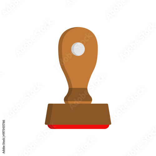 rubber stamp wood simple flat icon illustration