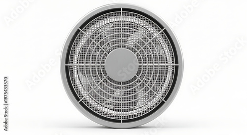 Air conditioner unit isolated on white background with cooling ventilation system design