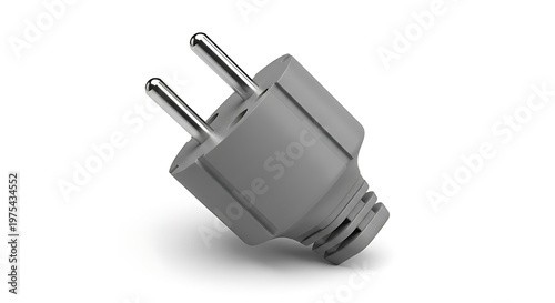 Black mobile phone charger with power cable and plug isolated on white background