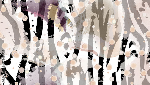Stripe animal motif. Seamless pattern line and crackle textures. Modern summer geometric shapes on abstract brush. Contrast graphic vector background. Watercolor blobs and daubs, ink and stains.