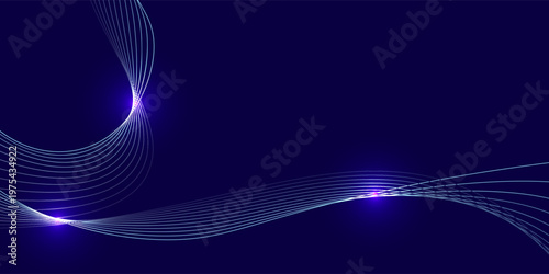 Digital Wavy Shape. Futuristic Presentation Concept. Dynamic Communication Illustration. Gradient Science Digital Flow. Technology Vector Background.