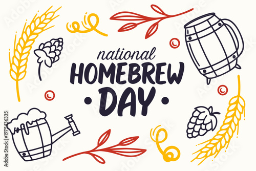 National Homebrew Day Vector Illustration, Craft Beer Celebration Design