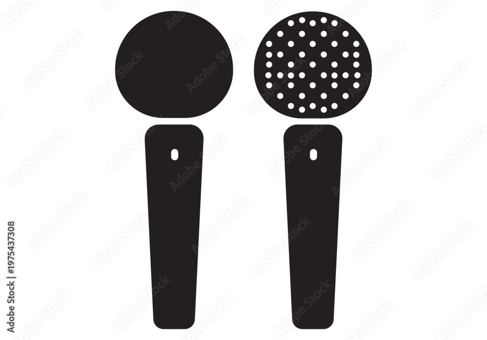 Fototapeta premium Studio Microphone Cut File Retro Microphone Radio Station Music Recording Radio Rec. Microphone Icons set.