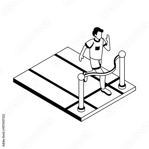 Icon depicting a winner in isometric style
